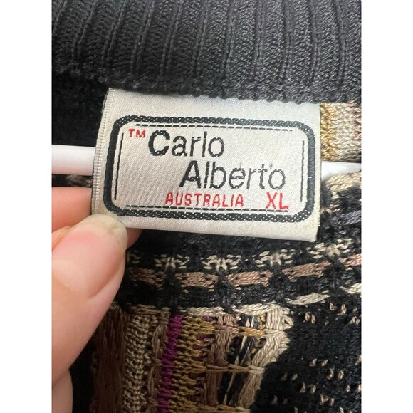 Carlo Alberto Sweater Mens Size XL Australian Hip Hop Coogi Style Vintage 3D 90s - Picture 8 of 12